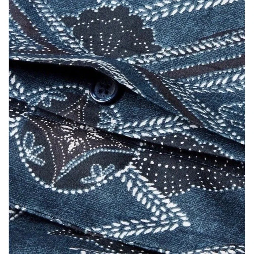 Ralph Lauren Francois Full Queen Duvet Cover Navy Blue Geometric Cotton NIP